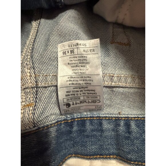 Carhartt NWT Mens Blue Denim Tapered Leg Jeans Straight Traditional Fit Sz 42x36 - Picture 8 of 8